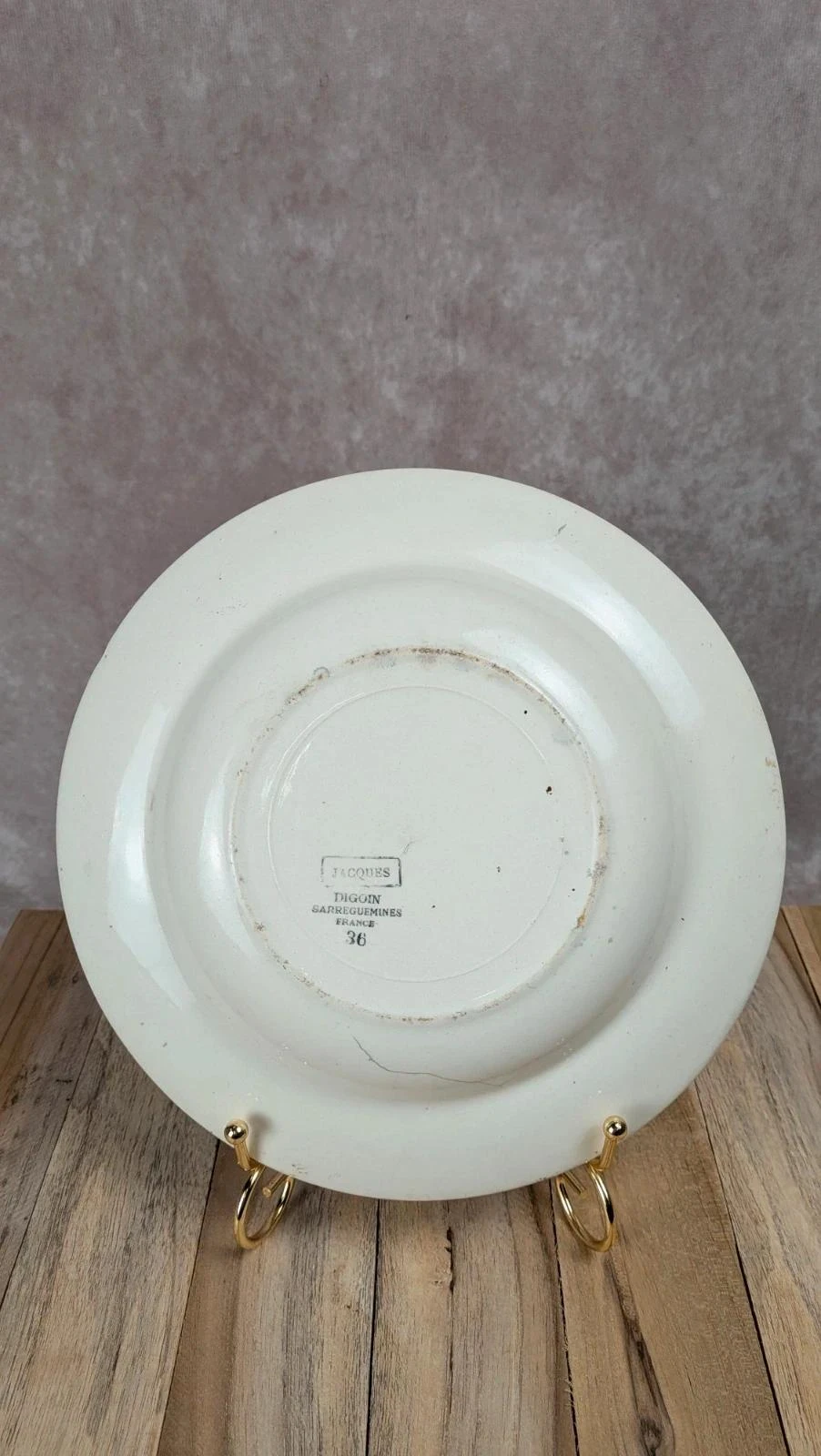 Plato hondo antiguo de terracota Digoin Sarreguemines modelo Jacques – decoración azul – photo 7